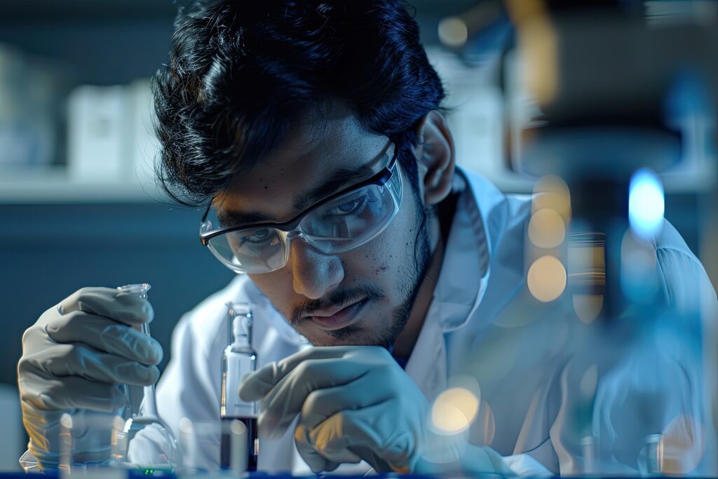 Expert-Led NEET Repeaters Course: Your Pathway to Dream Medical College 4 young indian scientist working diligently laboratory 1