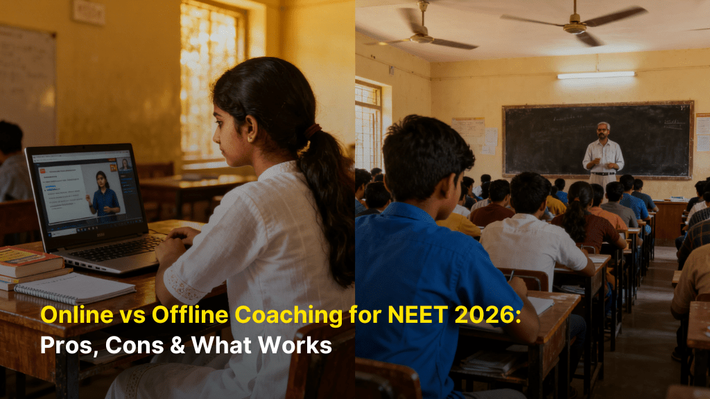 Online vs Offline Coaching for NEET 2026: Pros, Cons and What Works 9 Online vs Offline Coaching for NEET 2026: Pros, Cons and What Works